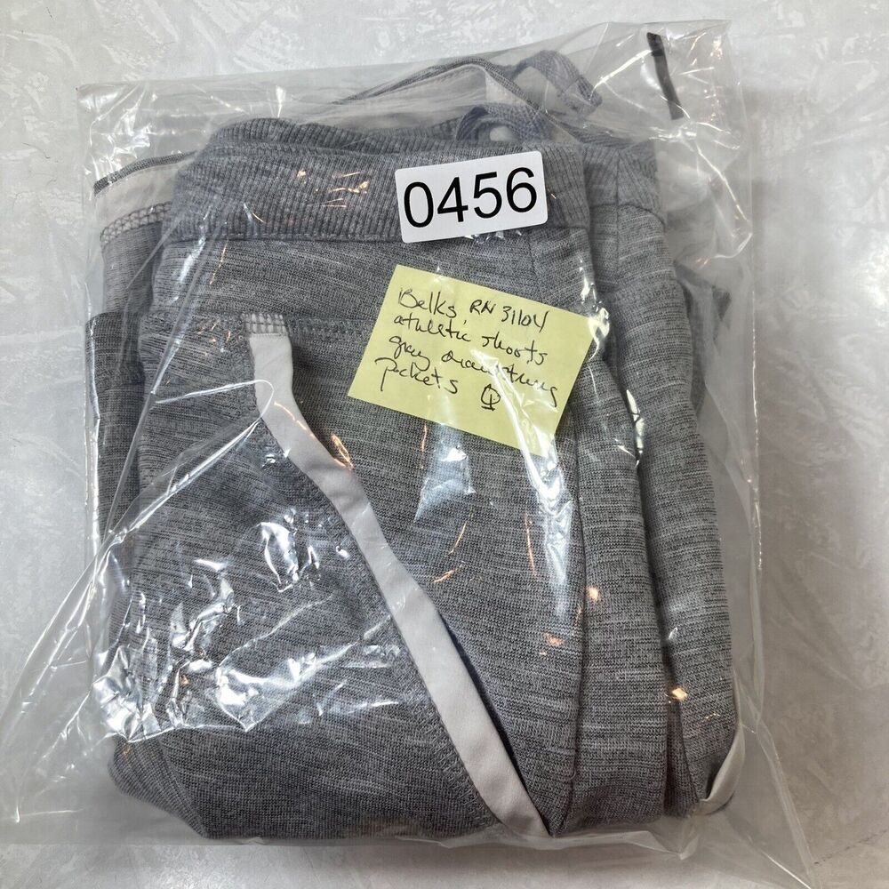 Drawstring Athletic Shorts Gray Women L 35x5 Pockets Relaxed Running - Picture 12 of 12